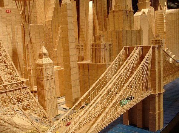toothpicks 11 A Miniature City Made out of Millions of Toothpicks
