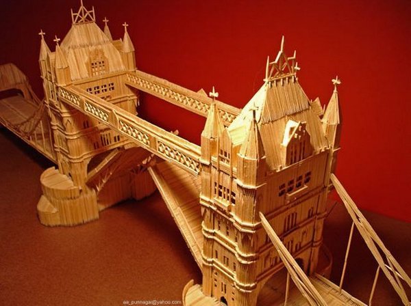 A Miniature City Made out of Millions of Toothpicks