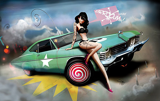 Provocative But Creepy Pin-Up Girls Illustrations